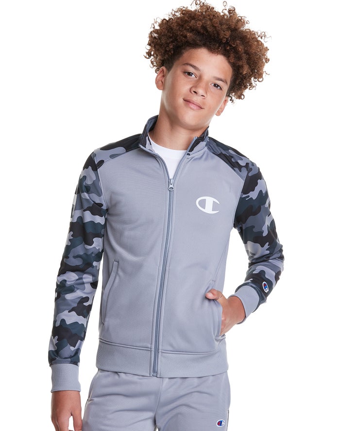 Champion Camo Track C + Script Logo Jas Jongens - LichtBlauw - Belgie 4168KHQTR